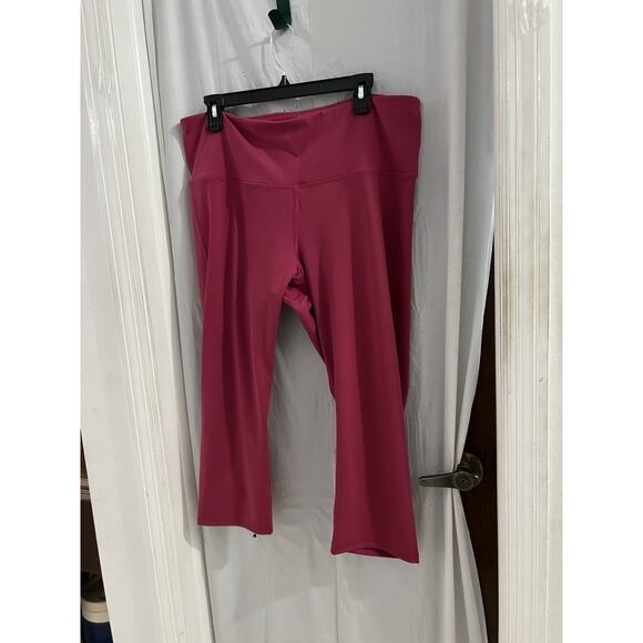 Old Navy Active Radical Fuchsia High Rise Go Dry Crop Leggings Sz 2X - Picture 1 of 4